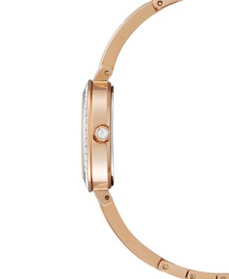 Eco-Drive Women's Pink Gold-Tone Stainless Steel & Crystal Bangle Bracelet Watch 25mm