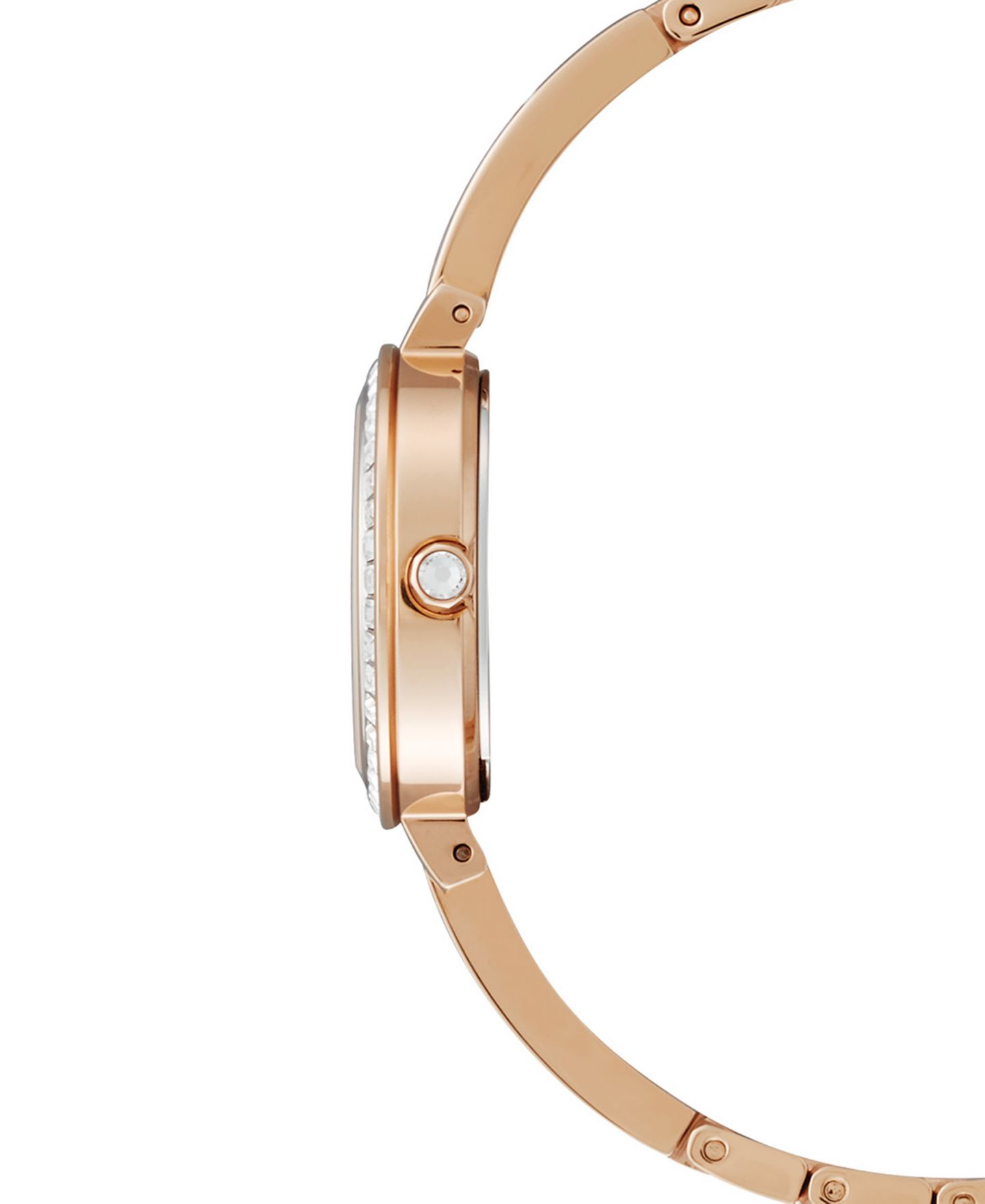 Женские часы Citizen Eco-Drive Pink Gold-Tone Stainless Steel & Crystal Bangle Bracelet Watch 25mm — фото 3