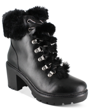 image of Esprit Ember Faux-Fur Lug Sole Booties Women-s Shoes