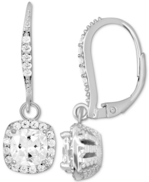 image of Cubic Zirconia Halo Drop Earrings