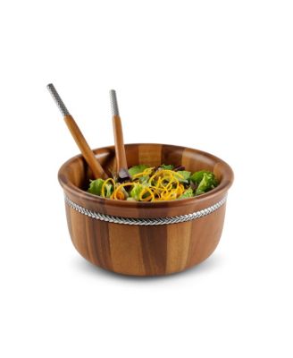 Nambe Salad Bowl With Servers