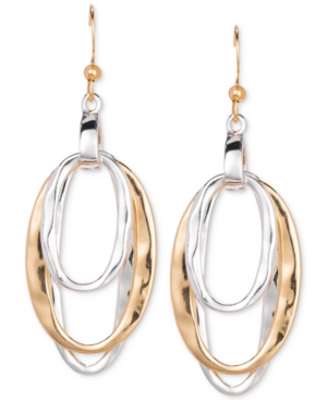 image of Style & Co Two-Tone Triple-Oval Drop Earrings, Created for Macy-s