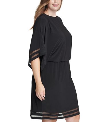 Jessica Howard Women's Plus Illusion-Trim Dress Jacket Black Size 16W