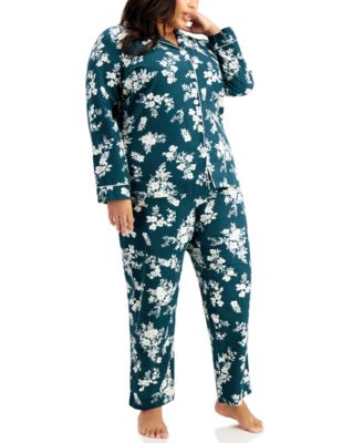 Plus Size Cotton Flannel Pajama Set, Created for Macy's