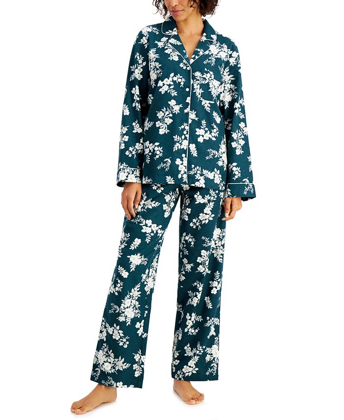 Charter Club Printed Cotton Flannel Pajama Set, Created for Macy's &  Reviews - All Pajamas, Robes & Loungewear - Women - Macy's
