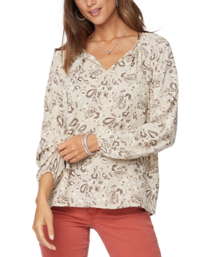 image of Nydj Printed Peasant Top