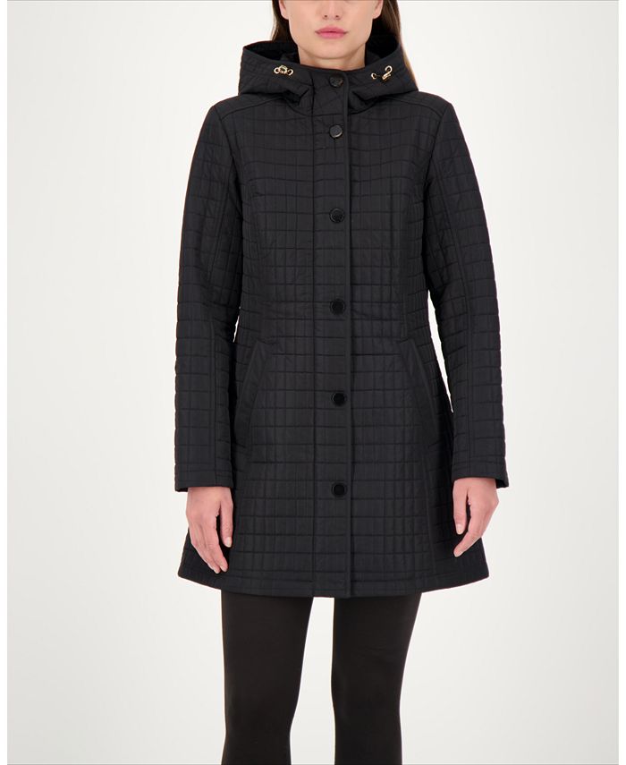 Jones new york hooded quilted sales puffer coat