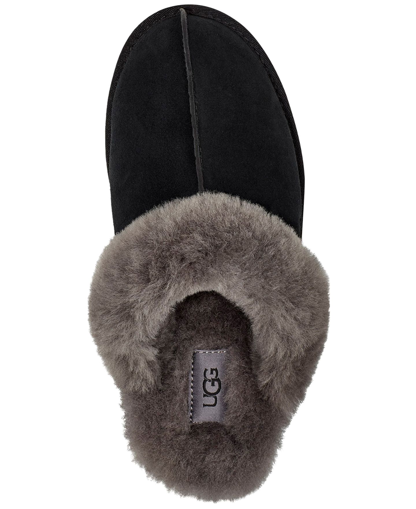 Женские тапочки UGG® Scuffette II Slip On Slippers, цвет: Чёрный / Серый — фото 4