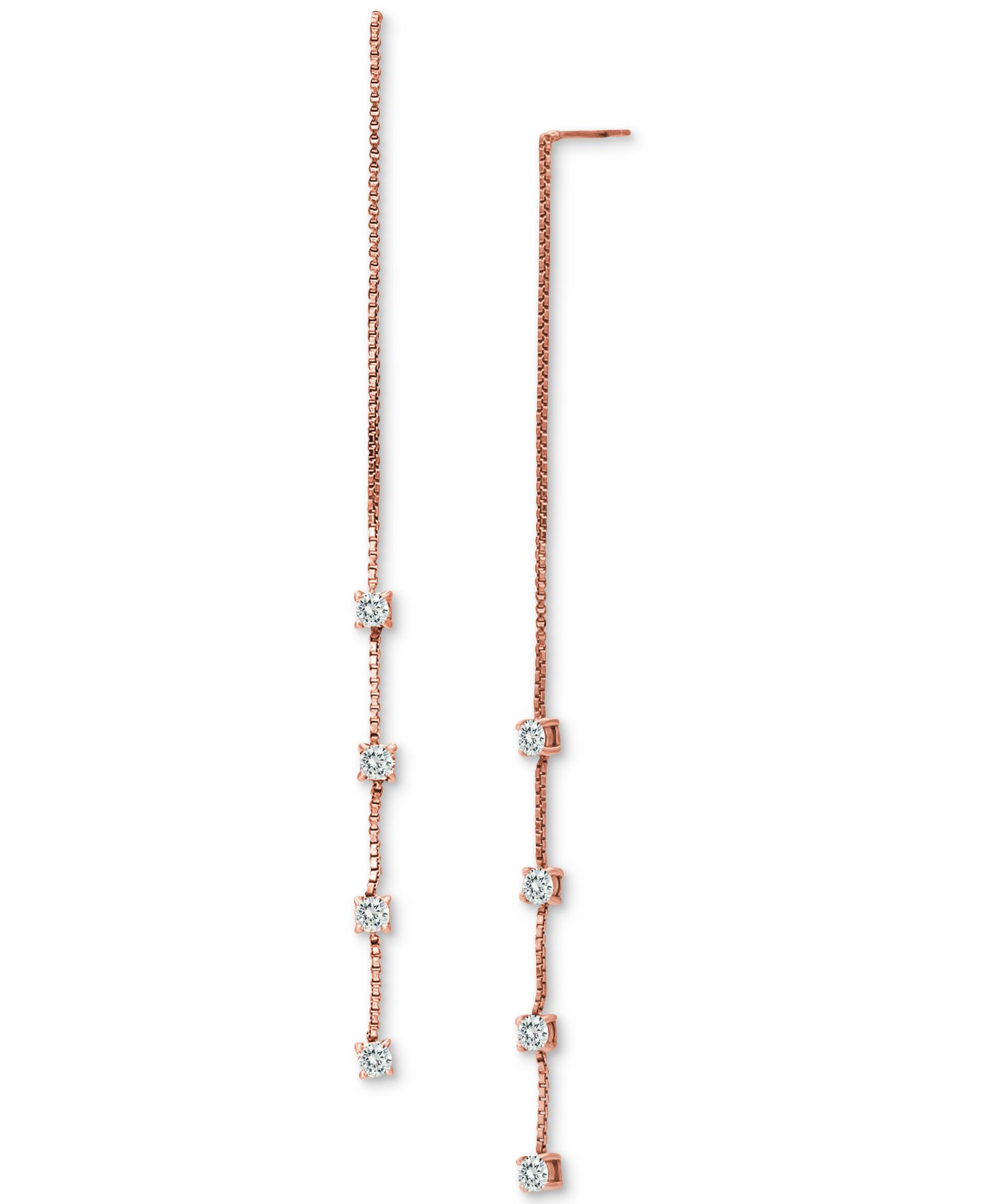 Cubic Zirconia Threader Earrings