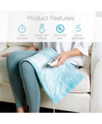 PureRelief Luxe Micromink Heating Pad - Aqua Paint