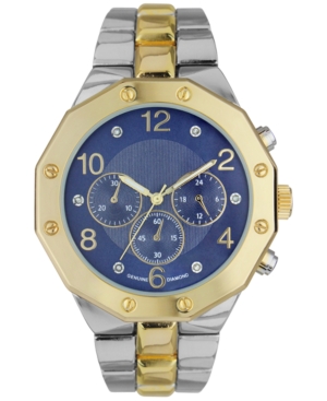 image of Inc Men-s Two-Tone Diamond-Accent Bracelet Watch 44mm, Created for Macy-s