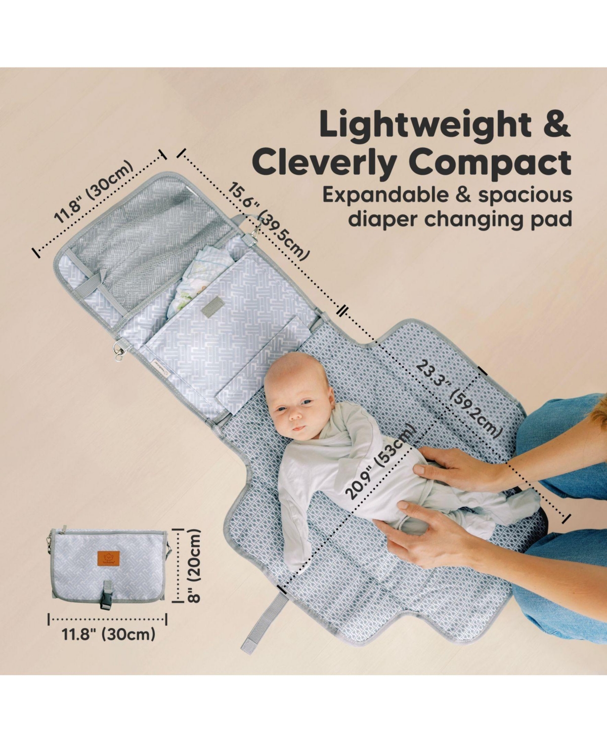 KeaBabies Ezee Diaper Changing Pad, Portable Diaper Changing Mat, Waterproof Foldable Diaper Changing Pad