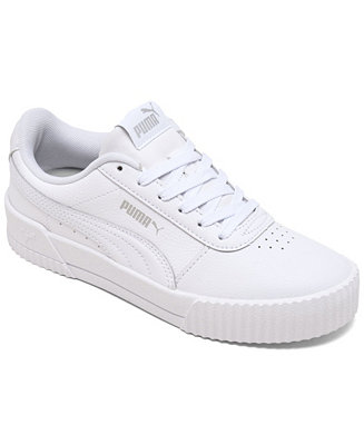 Puma Girls Carina Leather Casual Low-Top Sneakers from Finish Line - Macy's
