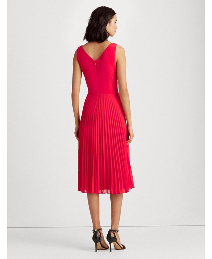 Lauren Ralph Lauren Pleated Matte Jersey Dress - Macy's