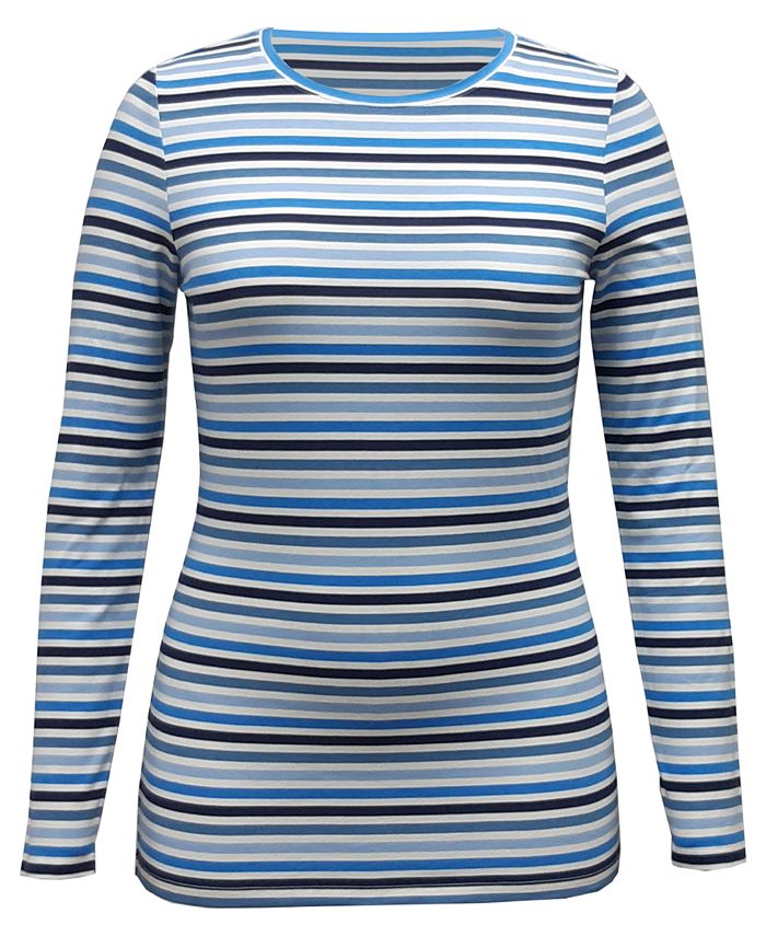 Style & Co Striped Long-Sleeve Top, Created for Macy's - Macy's