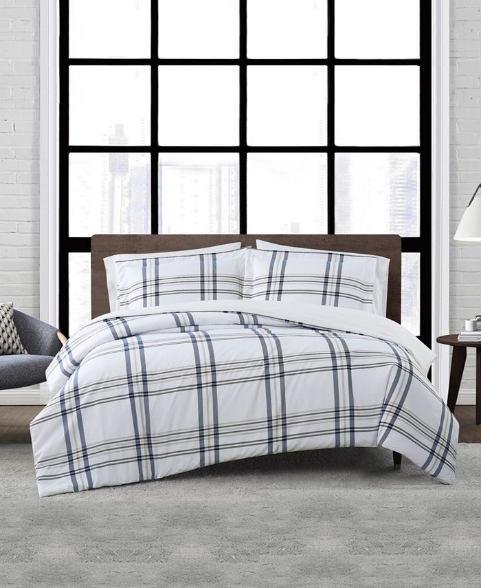 London Fog Kent Plaid 3 Piece Comforter Set, Full/Queen Macy's