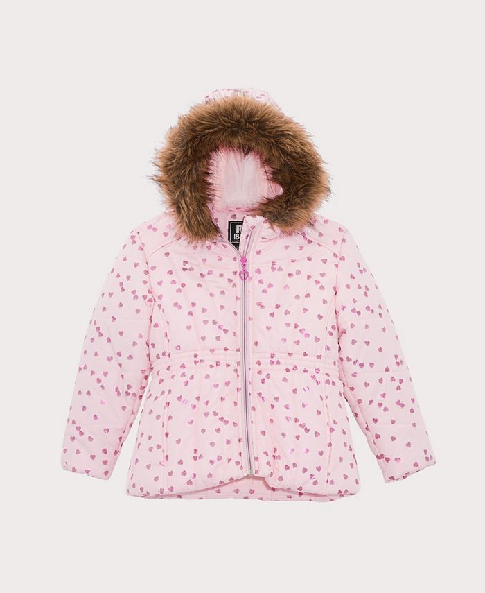 S Rothschild & CO Toddler Girls Foil Print Puffer Coat - Macy's