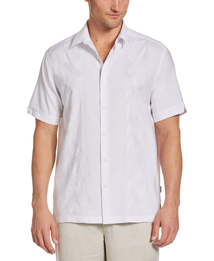 Cubavera Men's Embroidered Panel Shirt - Macy's