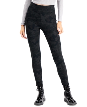 image of Rewash Juniors- High-Waist Camo-Print Ponte Leggings