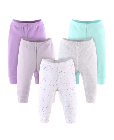 Комплекты The Peanutshell Baby Girls Pants Set, 5 Pack, Pastel, цвет: Белый / Лавандовый