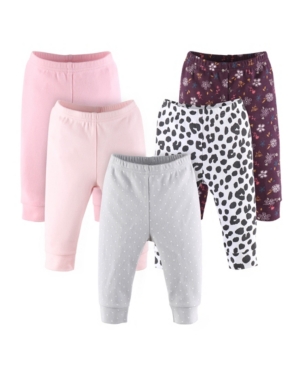 The Peanutshell Baby Boys Dots and Floral Print Pants Set Pack of 5