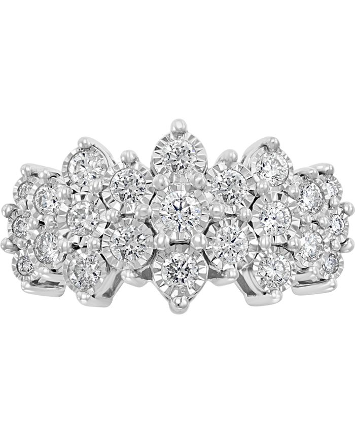 EFFY Collection - Diamond Cluster Ring (1 ct. t.w.) in 14k White Gold or 14k Yellow & White Gold