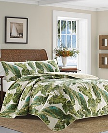 Tommy Bahama Fiesta Palms Bright Green Reversible 3-Piece Full/Queen Quilt Set