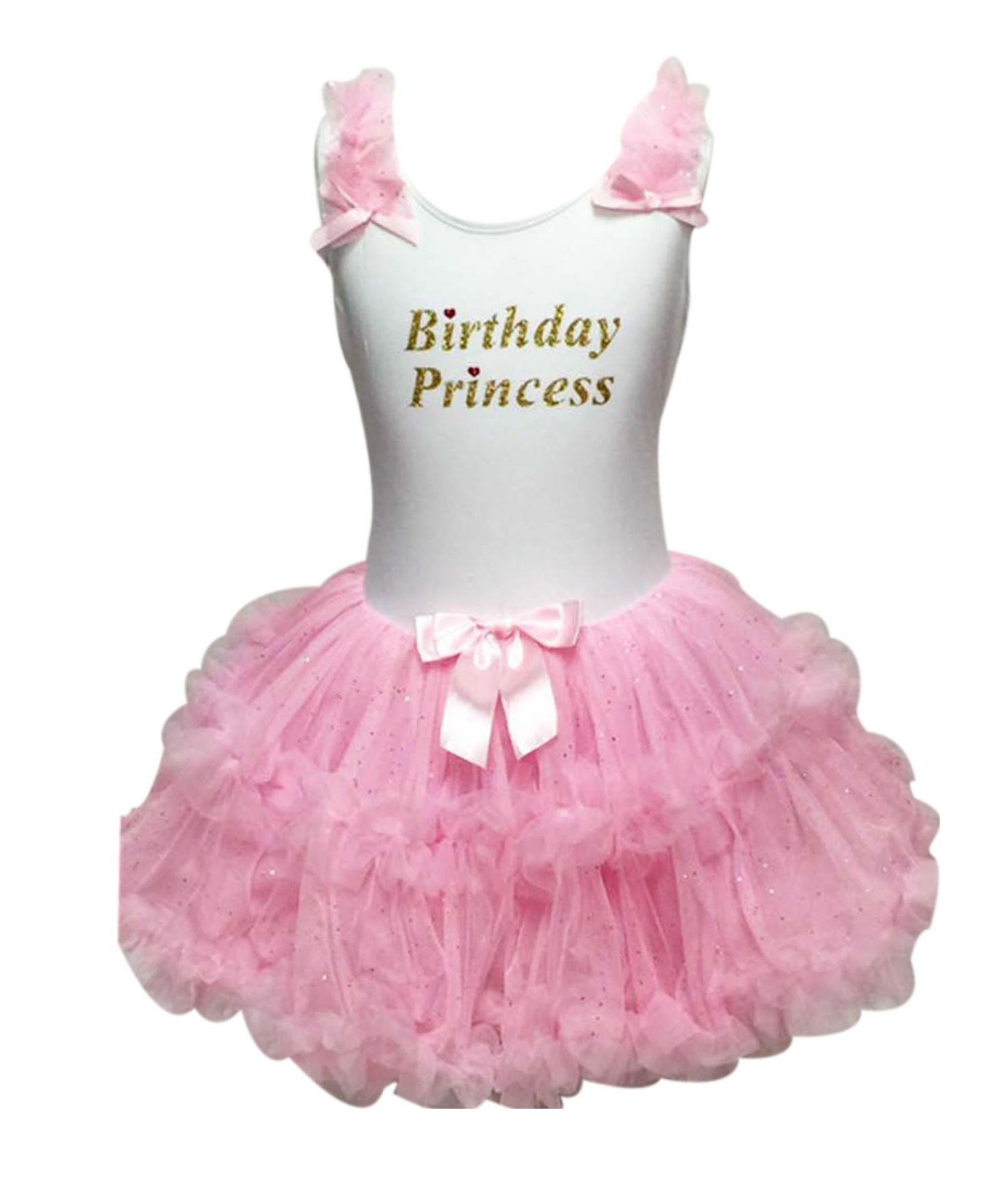 Платье Popatu Birthday Princess Ruffle Dress для девочек-малышей, цвет: Белый — фото 1