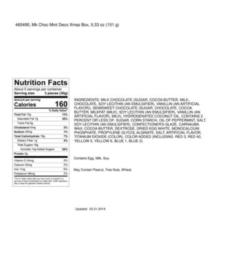 Frango Chocolates Holiday Deco Milk Mint 15 Piece Box of Chocolates