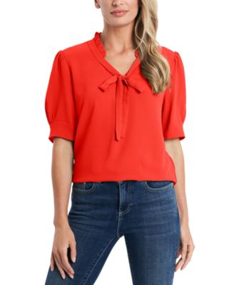 womens red dressy tops