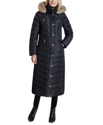 michael kors hooded maxi puffer coat