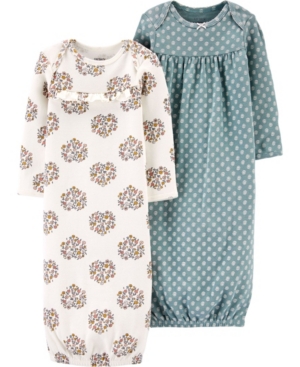 image of Carter-s Baby Girl 2-Pack Sleeper Gowns