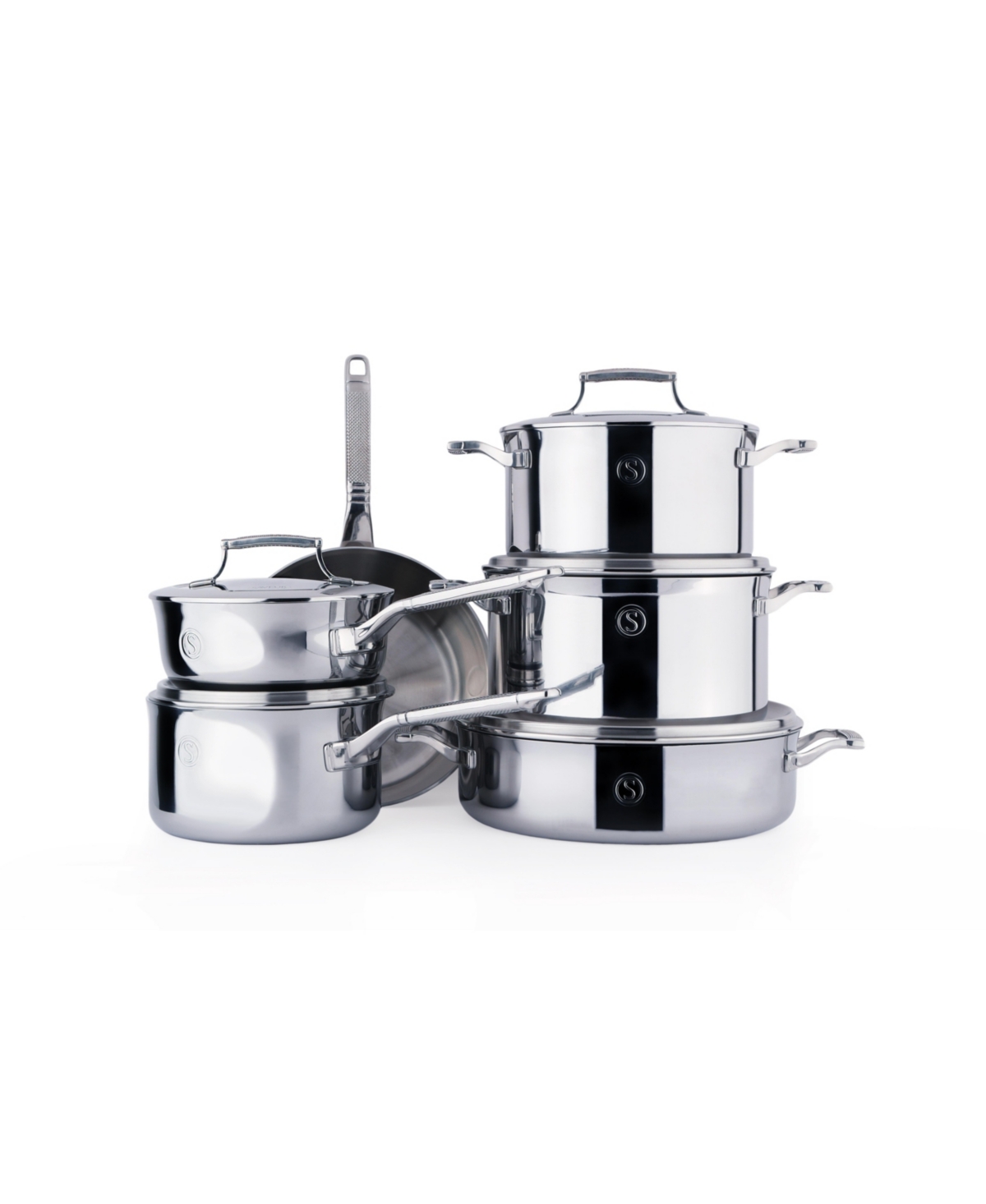 Saveur Selects Voyage Series Tri-ply Stainless Steel 11-pc. Cookware Set In Silver
