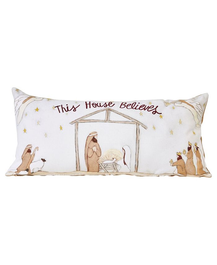 CREATIVE COOP INC Reversible Embroidered "This House Believes" Cotton