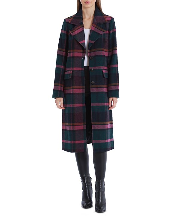 Avec Les Filles Plaid Walker Coat, Created for Macy's & Reviews - Coats ...