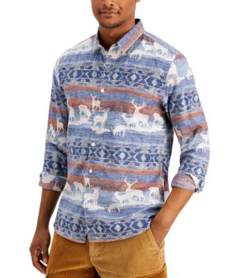 Sun + Stone - Men's Deerland Regular-Fit Printed Shirt