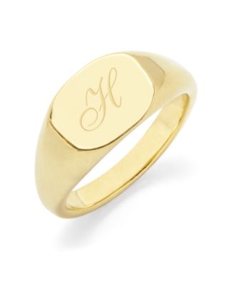 Reagan Initial Signet Gold-Plated Ring