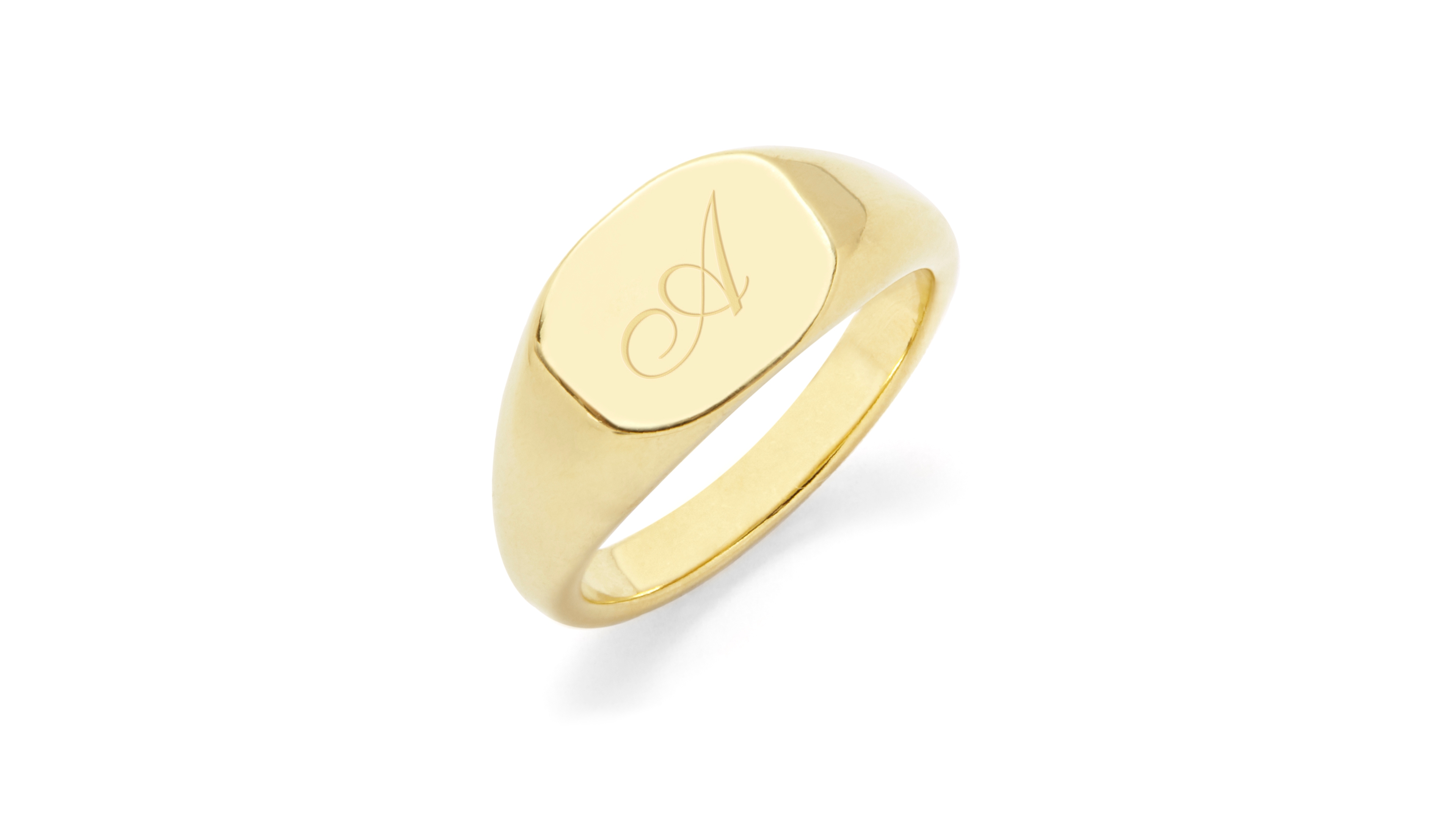 brook & york Reagan Initial Signet Gold-Plated Ring