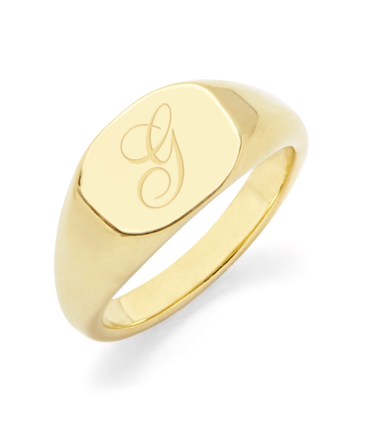 Reagan Initial Signet Gold-Plated Ring - Gold - G