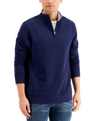 Men's Stretch Quarter-Zip Fleece Sweatshirt, Created for Macy's