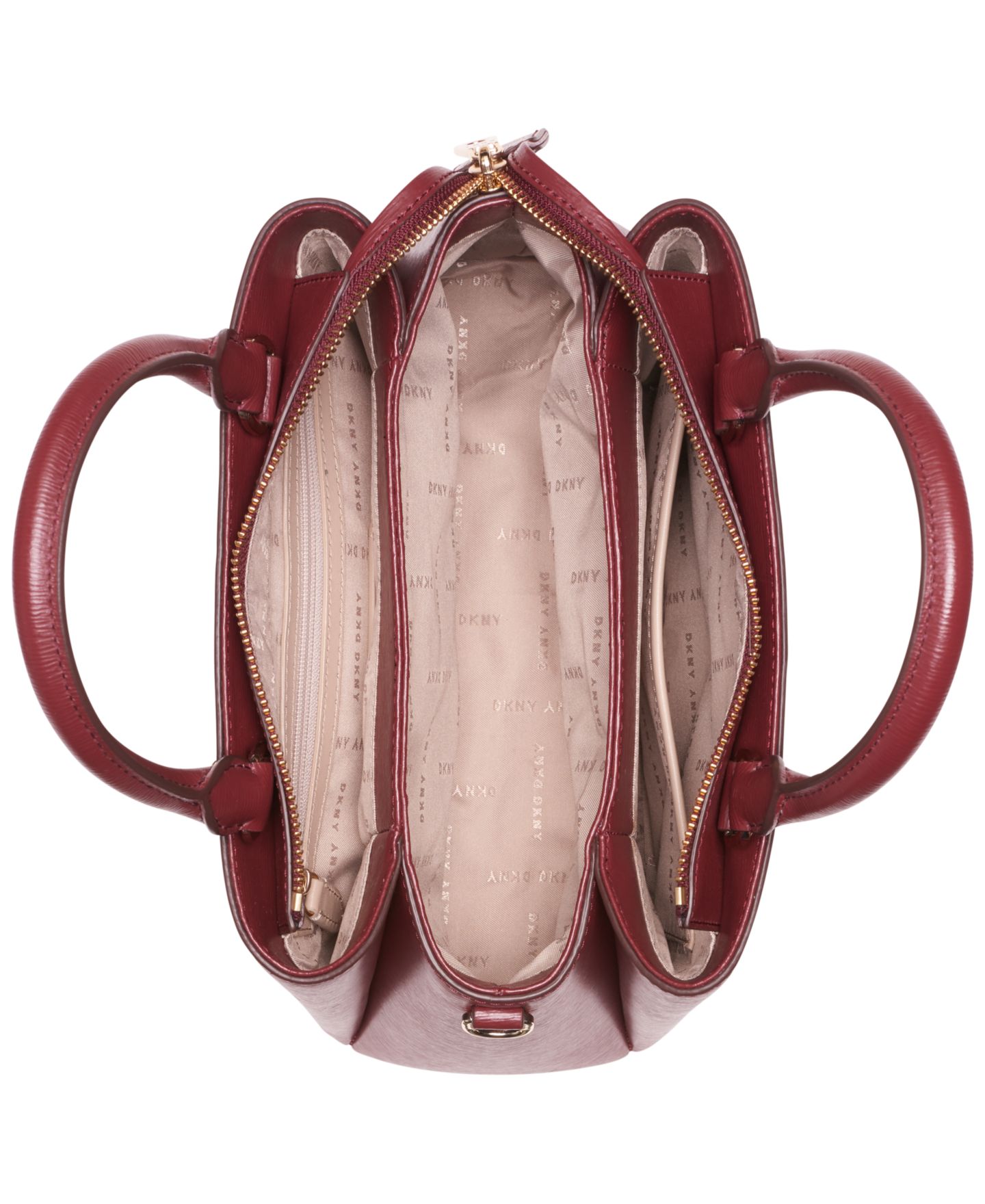 Женская сумка DKNY Paige Medium Satchel With Convertible Strap, цвет: Винный — фото 2