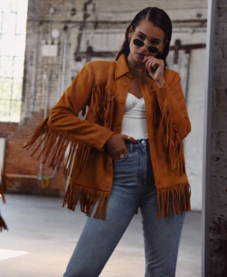 plus size fringe jacket