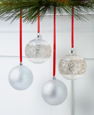 Holiday Lane Shine Bright Shatterproof Ornaments, Set of 4, Created for ...