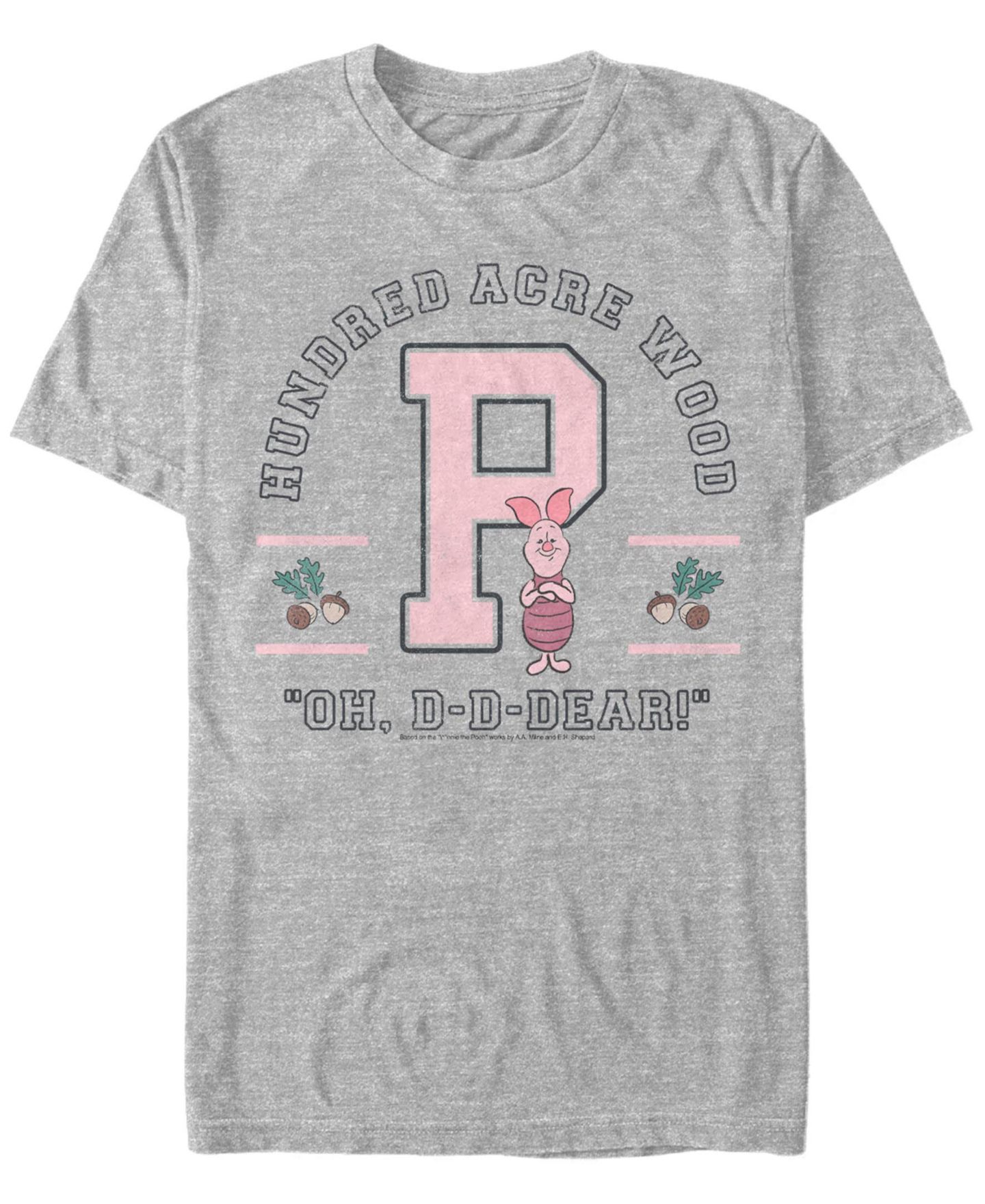 Мужская футболка Fifth Sun Piglet Collegiate Short Sleeve, цвет: Меланжевый серый — фото 1