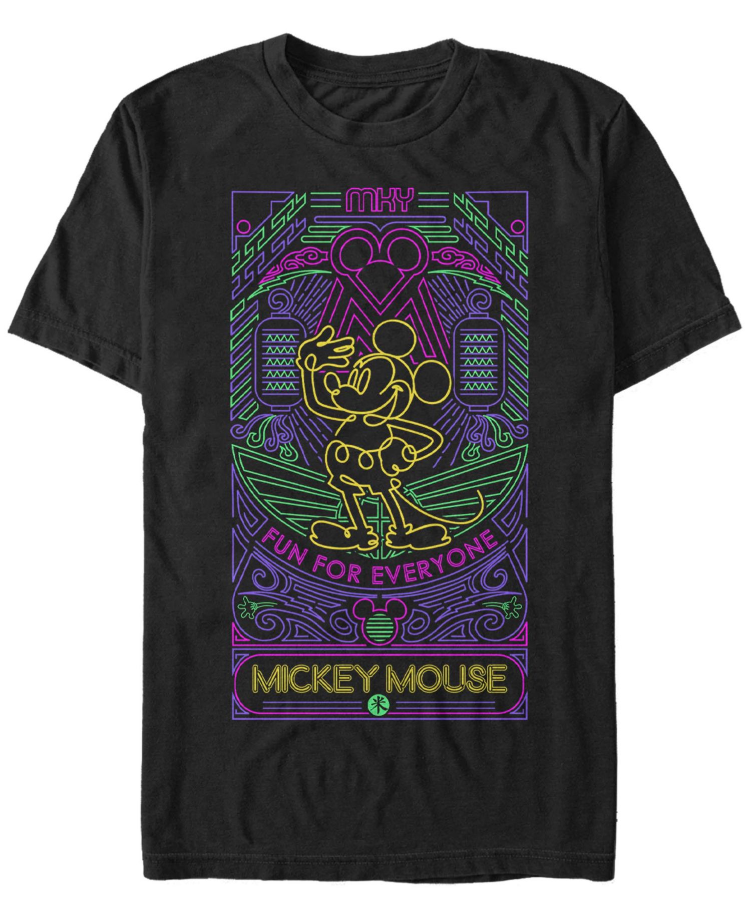 Men's Neon Line Art Short Sleeve T-Shirt