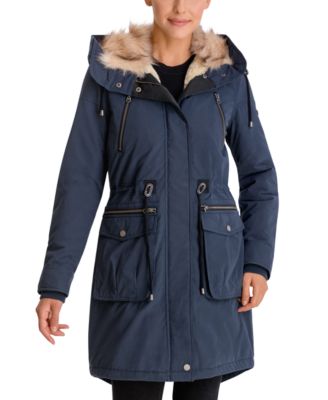 branded coats with fur hood