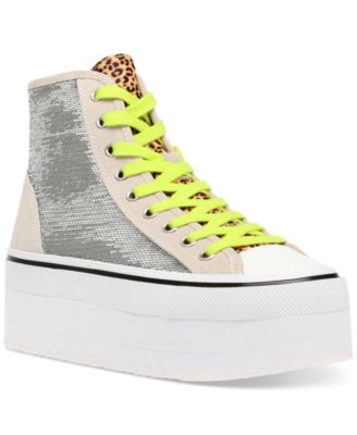 womens silver high top sneakers