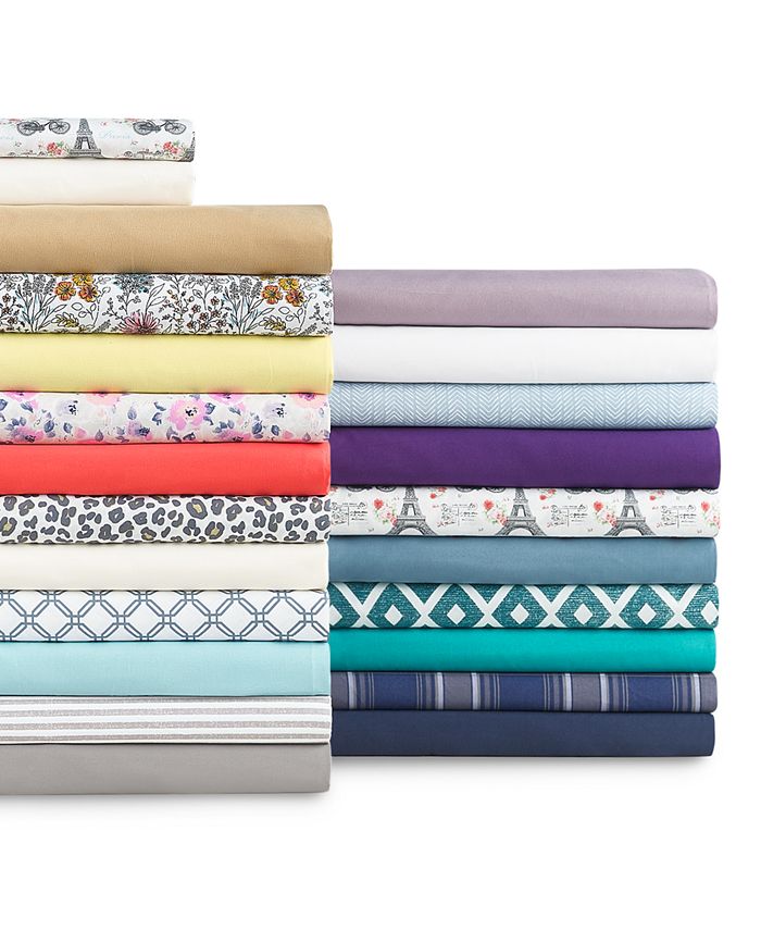 Sanders CLOSEOUT! Printed Microfiber 3 Pc. Sheet Set, Twin, Created for