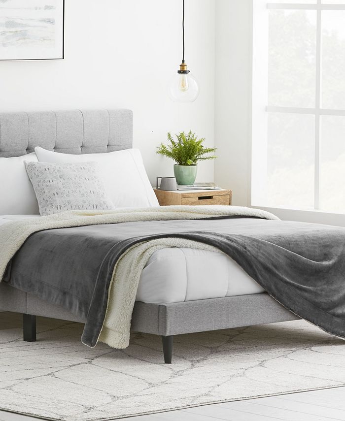 Lucid 60" x 80" Fleece and Sherpa Blanket & Reviews Blankets & Throws Bed & Bath Macy's