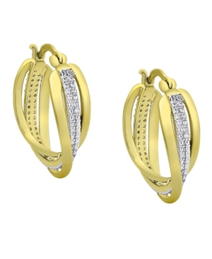 image of Macy-s Diamond Accent Gold-plated Twist Hoop Earrings